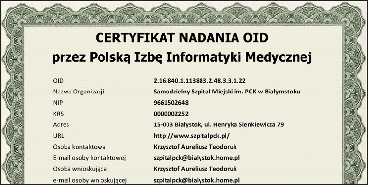 Certyfikat OID